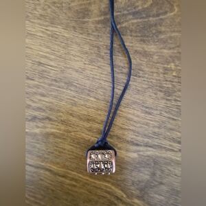 Black and Bronze Necklace 10" Handpicked Pendant